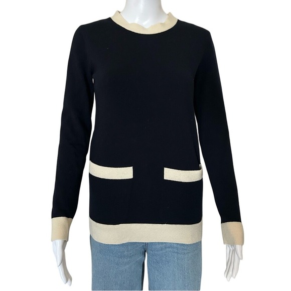 Gucci Black and Cream Cashmere Wool Sweater Size XS